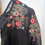 Wrangler NWT Black Floral Embroidered Swiss Dot Long Dress Women's L Photo 2