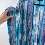 Tolani ‎ blue bohemian art to wear printed kimono women’s size L Photo 3