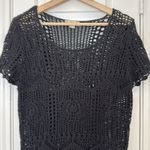Live and let live Y2k crochet short sleeve top Photo 2