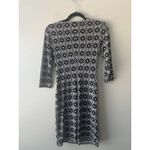 Laundry by Design  Women's Navy Geometric Wrap V-Neck 3/4 Sleeve Dress‎ Sz 4 Photo 4