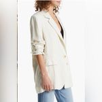 Free People  Crosby Pinstripe Menswear Blazer- Cream- Medium Photo 3