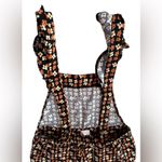 Pink Lily  Large (Runs small) Floral Ruffled Flare Overalls Photo 9