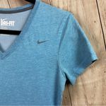 Nike  Women's Light Blue V-Neck Dri-FIT Tee Photo 1