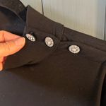 Talbots Little Black Top Womens Sz M Embellished Mock Neck Classic Staple Work Photo 2