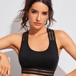 SheIn Light Support Mesh Criss Cross Back Sport sz M Photo 0