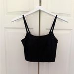 Aerie  American Eagle Black Recharge Top Least Support Long Length Crop Small Photo 1