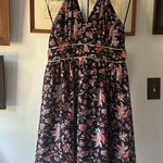 EXPRESS  Floral Backless Dress - Black and Pink Photo 0