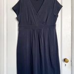 Boden • Casual Jersey Dress surplice black cotton knit day cap sleeve a Photo 2