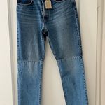 Levi's 501 Blue Patched High Rise Straight Leg Jeans Size 30x30 NWT Photo 0