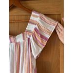 Rails Linen Blend Sonora Ruffle Blouse in Hibiscus Stripe Women’s size Medium Photo 4