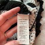 Nisan Crochet Dress‎ Womens Size Medium Black White Striped Open Knit Mini NWT Photo 5