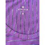 Athleta Women's M Purple Space Dye Striped Activewear Top Thumbholes Athleisure Photo 5