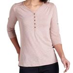 Kuhl NWT  Rose Pink Quarter Sleeve Blouse Cotton Size XL Photo 0