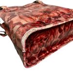Brahmin Vintage  Red Floral Embossed Leather Shoulder Bag w/ Interior Storage Photo 10