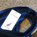 Nautica NEW NWT  Dark Blue Turquoise White Belted Belt Swimwear Bikini BOTTOM 16 Photo 4