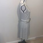 Loft Ann Taylor  white striped office sleeveless midi dress with belt Photo 5