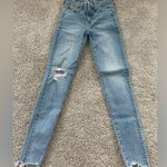 American Eagle  Outfitters Light Blue Distressed Super High Rise Skinny Jeans Photo 0