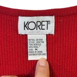 Vintage Koret‎ Sweater Vest Medium Red Wool Blend Novelty Belted Knitwear Photo 3