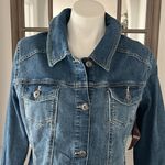 Wrangler Denim Jacket Dark Wash Stretch Weathered, Blue Size XL New w/Tag Photo 10