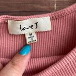 Love j Women Short Sleeve Round Neck Pink Ribbed Knit Bodycon Dress Size Medium Photo 8