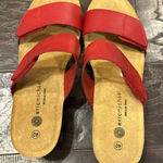 Eric Michael  Lily Red Leather Cork Wedge Sandals Size EU 40 US 9.5-10 NEW Photo 0