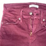 Good American Good legs 0 25 burgundy skinny mid rise cut #292-A pockets zip Photo 7