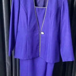 Alex Evenings ROYAL BLUE MOTHER OF THE BRIDE DRESS AND JACKET WITH JEWELS 10P Photo 0