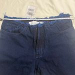 NWT Marquise Almeida denim Navy Blue flare/Raffle jeans with frayed hem Size XS Photo 4