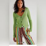 Free People Game on Cardi in Green Photo 1