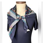 Gorgeous Vintage Square Scarf Made In Italy Floral & Ladies In Boats Multi Photo 1