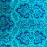 J.Crew Dark Navy Blue, Aqua and Green Printed Medallion Pencil Skirt, size 4 Photo 7