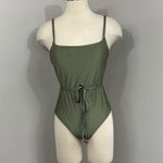 Aerie  Olive Ribbed One Piece Swimsuit Photo 0