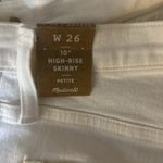 Madewell 10" High-Rise Skinny Jeans - Pure White Size 26P Photo 4