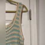 NWT Uncharted Size M Aqua Cream Knit Crochet Soft Stretchy Scalloped Tank Top Blue Size M Photo 4