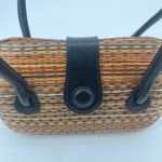 Le Sac Y2K Handmade Woven Hard Shell Purse Boho Coastal Cowgirl Retro Mini Tan Photo 1