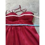 B. Smart Burgundy Satin High-Low Formal Prom Cocktail Evening Gown VNeck Satin 15 Photo 8