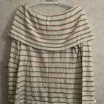 Lilly Pulitzer women's extra large white / tan striped cowl neck sweater Photo 5