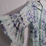 Blue Island White Blue Tie-Dye Kimono Beach Cover Up Dress Size M Photo 3