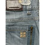 BCBGMAXAZRIA Denim Jeans Zipper Detail Size 26 Womens Mid Rise Light Wash Logo Photo 4