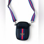 Parker & Hyde Queen Bee Crossbody Bag – Navy Perforated w/ Stripe Strap Black Photo 1