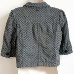 Roxy Cropped Herringbone Single Breasted Blazer Casual Jacket Gray black Medium Photo 2