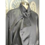 Vince Black Satin Short Trench Belted Jacket Drapey Lightweight L Elegance Photo 7