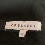 Crescent  Black 100% Cotton Square Neck Puff Sleeve Tie Back Crop Top Size M Photo 2