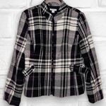 Dress Barn Vintage Womens XL Black & White Plaid Tweed Zippered Wool Blend Jacket Photo 0