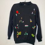 Flashlights Vintage Embroidered Knit Mock Neck Sweater Women’s Unique Sz Lg Photo 0