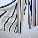 Soft Surroundings  tan and black stripe open split wide leg pants size M NWT Photo 2