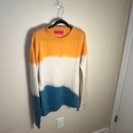 The Elder Statesman Colorblock 100% Cashmere Sweater Size Large Orange Photo 4