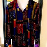 Susan Graver Velvet Long Sleeve Button Down Shirt Photo 1