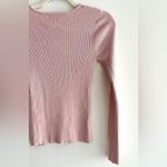 Forever 21 Blush Pink Ribbed V-Neck Long Sleeve Top, Size Medium Photo 11