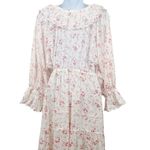 Anthropologie byTiMO Cotton Slub Midi Dress Floral Print Lace Button Down Cottagecore Small Photo 46
